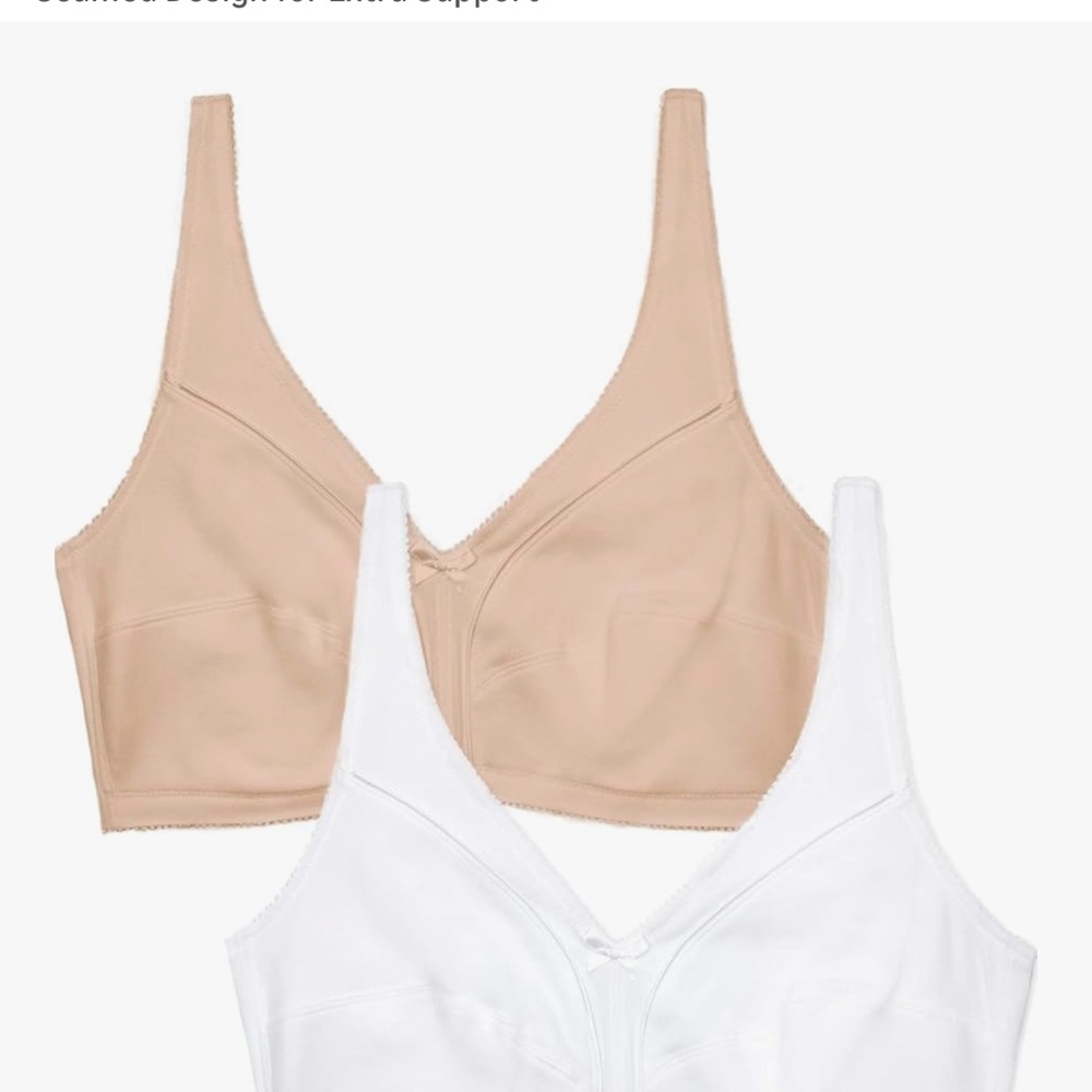 Fruit of the Loom 40D white & sand bras NEW